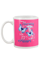 Load image into Gallery viewer, Nursing Is A Work Of Heart  Unique Custom Design Mug
