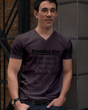 Load image into Gallery viewer, Canadian  Girl My Face Definitely Will Say It For Personalized Nation Gift Guys V-Neck
