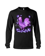 Load image into Gallery viewer, Chicken Purple Butterflies Gift For Chicken Lovers Unisex Long Sleeve
