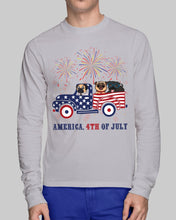 Load image into Gallery viewer, America 4th Of July Truck Pug Gift For Dog Lovers Unisex Long Sleeve
