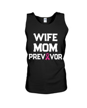 Load image into Gallery viewer, Wife Mom Breast Cancer Awareness Meaningful Gift Unisex Tank Top
