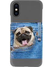 Load image into Gallery viewer, baby Pug In Denim Pocket Gift For Dog Lovers Phone case
