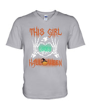 Load image into Gallery viewer, This Girl Loves Halloween Gift For Girls Guys V-Neck
