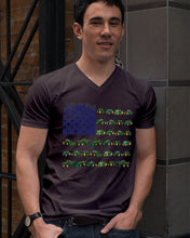 Load image into Gallery viewer, Trucker Farmer America Flag  Unique Custom Design Guys V-Neck
