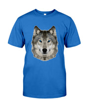 Load image into Gallery viewer, Wolf's Face Simple  Unique Custom Design For Animal Lovers Guys Tee
