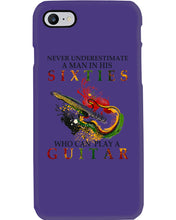 Load image into Gallery viewer, Never Underestimate A 60 Year Old Man Can Play A Guitar Phone case
