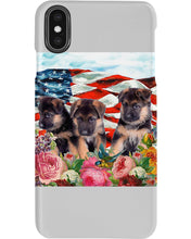 Load image into Gallery viewer, American Flag Sky Flower German Shepherd Gift For Dog Lovers Phone case
