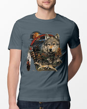 Load image into Gallery viewer, Native Wolf Gift For Wolf Lovers Guys Tee
