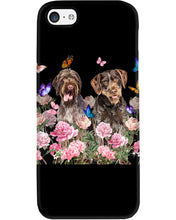 Load image into Gallery viewer, German Wirehaired Pointer With Peonies Gift For Dog Lovers Phone case
