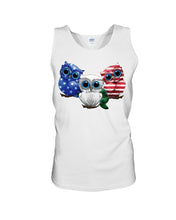 Load image into Gallery viewer, Lovely Phone Case Three Owl With US Flag Gift For Owl Lovers Unisex Tank Top
