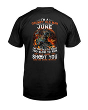 Load image into Gallery viewer, Grumpy Old Man June Too Slow To Run Birthday Meaningful Gift Guys Tee
