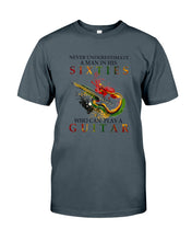 Load image into Gallery viewer, Never Underestimate A 60 Year Old Man Can Play A Guitar Guys Tee
