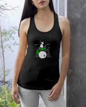 Load image into Gallery viewer, Funny Cat Playing Drums Great Gift For Cat Lovers Ladies Flowy Tank
