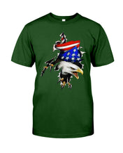 Load image into Gallery viewer, Eagle Giant Scratch USA Flag Gift For Women Guys Tee
