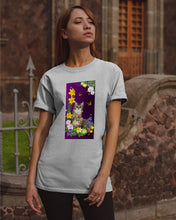 Load image into Gallery viewer, Flowers Under Butterfly Purple With Cat Gift For Cat Lovers Guys Tee
