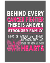 Load image into Gallery viewer, Behind Every Breast Cancer Fighter There Is An Even Stronger Family Vertical Poster
