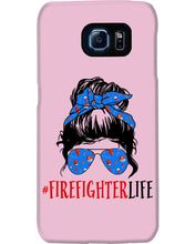 Load image into Gallery viewer, Firefighter Make You Life Safe Lady With Blue Ribbonhead Gift For Women Phone case
