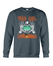 Load image into Gallery viewer, This Girl Loves Halloween Gift For Girls Sweatshirt
