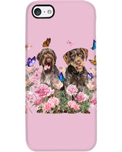 Load image into Gallery viewer, German Wirehaired Pointer With Peonies Gift For Dog Lovers Phone case
