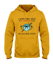 Load image into Gallery viewer, A Woman Can't Survive On Self-quarantine Alone ALso Needs Her Crochet Hoodie
