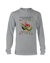 Load image into Gallery viewer, Never Underestimate A 60 Year Old Man Can Play A Guitar Unisex Long Sleeve
