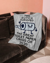 Load image into Gallery viewer, Dutch Survived The Great Toilet Paper Crisis Of 2020 For Personalized Nation Gift Fleece Blanket

