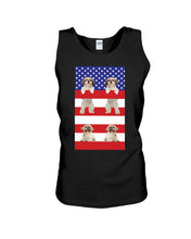 Load image into Gallery viewer, America USA FLag In My Heart Shih Tzu Gift For Dog Lovers Unisex Tank Top
