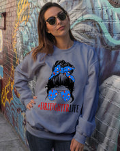 Load image into Gallery viewer, Firefighter Make You Life Safe Lady With Blue Ribbonhead Gift For Women Sweatshirt
