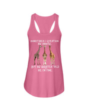 Load image into Gallery viewer, Sometimes I Question My Sanity My Giraffes Told Me I'm Fine Ladies Flowy Tank
