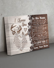 Load image into Gallery viewer, Deer I Choose You Custom Name Gift For Fiance Matte Canvas
