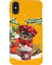 Load image into Gallery viewer, Yorkshire Terrier Loves Drinking Hot Latte Gift For Dog Lovers Phone case
