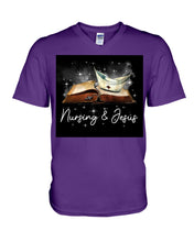 Load image into Gallery viewer, Nursing And Jesus Gift For Family Guys V-Neck
