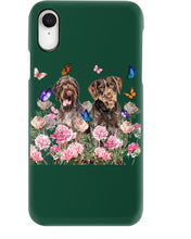 Load image into Gallery viewer, German Wirehaired Pointer With Peonies Gift For Dog Lovers Phone case
