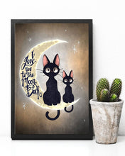 Load image into Gallery viewer, I Love You To The Moon And Back Gift For Cat Lovers Vertical Poster
