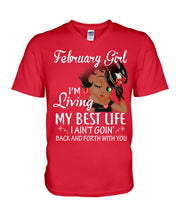 Load image into Gallery viewer, Betty Boop February Girl Living My Best Life Birthday Meaningful Gift Guys V-Neck
