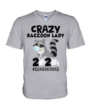 Load image into Gallery viewer, Crazy Raccoon Lady 2020 Quarantined Gift For Raccoon Lovers Guys V-Neck
