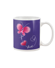 Load image into Gallery viewer, Butterfly Faith Breast Cancer Awareness Meaningful Gift Mug
