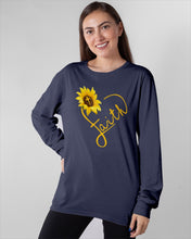 Load image into Gallery viewer, Black Phone Case Sunflower Faith Gift For Christians Unisex Long Sleeve
