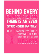 Load image into Gallery viewer, Behind Every Breast Cancer Fighter There Is An Even Stronger Family Vertical Poster
