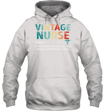 Load image into Gallery viewer, Vintage Nurse Knows More Than She Says And Notices More Than You Realize Hoodie
