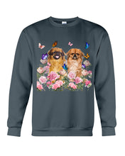 Load image into Gallery viewer, Pekingese With Peonies Gift For Dog Lovers Sweatshirt
