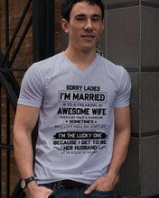 Load image into Gallery viewer, I'm The Lucky One Because I Get To Be Her Husband Gift For Husband Guys V-Neck
