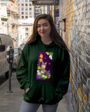 Load image into Gallery viewer, Flowers Under Butterfly Purple With Cat Gift For Cat Lovers Hoodie
