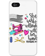 Load image into Gallery viewer, She Works Willingly With Her Hands Gift For Sew Lovers Phone case
