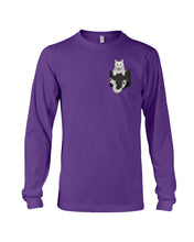 Load image into Gallery viewer, Cat In Your Front Pocket Great Gift For Cat Lovers Unisex Long Sleeve

