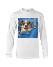 Load image into Gallery viewer, Australian Shepherd In Denim Pocket Gift For Dog Lovers Unisex Long Sleeve
