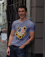 Load image into Gallery viewer, Peace Sign Sunflower Birthday Gift For Girls Guys V-Neck
