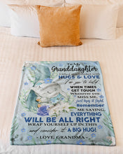 Load image into Gallery viewer, Cute Elephant Grandma Gift For Granddaughter I Filled This Blanket With Hugs And Love For You To Hold Fleece Blanket
