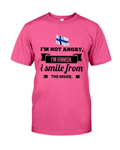 Load image into Gallery viewer, I'm Not Angry I'm Finnish I Smile From The Inside Trending Guys Tee
