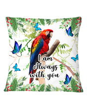 Load image into Gallery viewer, Scarlet Macaw With Butterflies I Am Always With You Gift For Lover Pillow Cover
